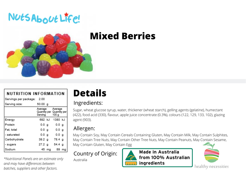 Coloured Mixed Berries