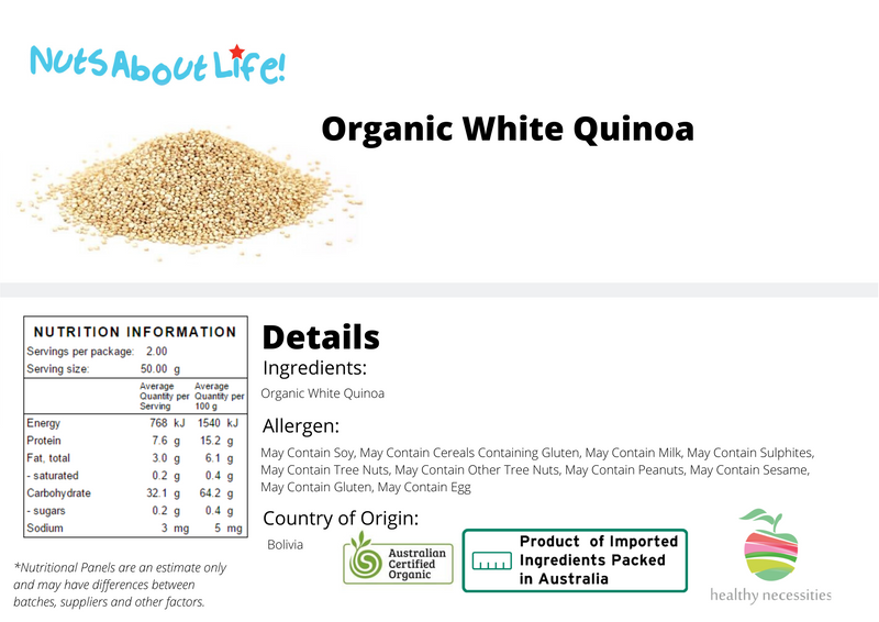 OrganicOrganic White Quinoa Nutritional Information