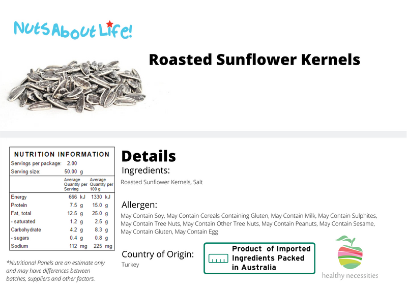 Roasted Sunflower Seeds Nutritional Information