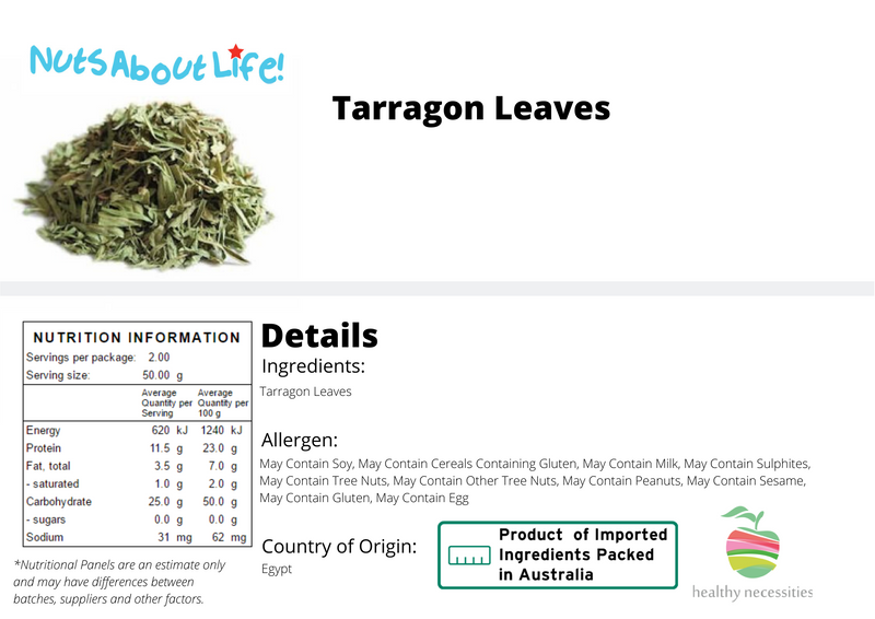 Tarragon Leaves Nutritional Information